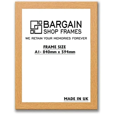 Image of Bargain Shop Az OAK WOODEN EFFECT PICTURE PHOTO POSTER FRAMES (A1 (23.4&quot;x33.1&quot;) (594mm x 840mm))