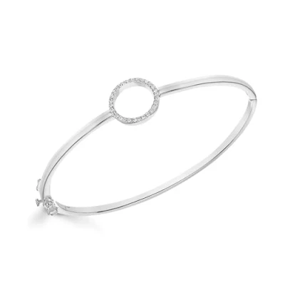 Image of Tuscany Silver Women&#039;s Sterling Cubic Zirconia Ring Bangle