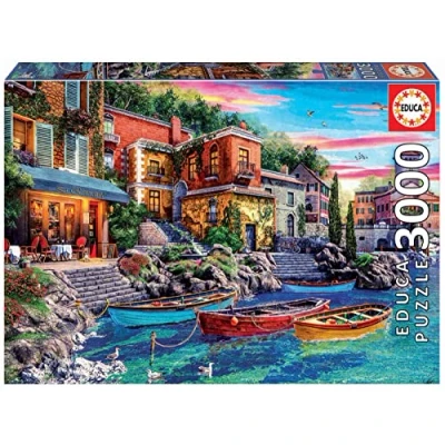 Image of Educa Lago 19052, Como at Sunset, 3000 Piece Puzzle for Adults and Children from 14 Years, Italy, Multicoloured, Standard Size