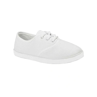 Image of Boys Girls PE Pumps Black White Unisex Kids Adults School Gym Sports Trainers Uniform Pump Plimsoles Shoes Sneakers JBC LACE 8