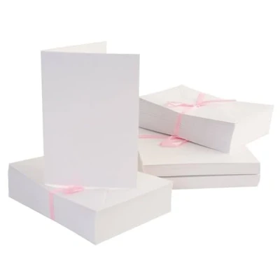 Image of Anita&#039;s Plain Blank Cards &amp; Envelopes A6 White Pack of 100 for Home Wedding Birthday Christmas Thank You Art Craft Scrapbooking Supplies Baby Shower Card Making
