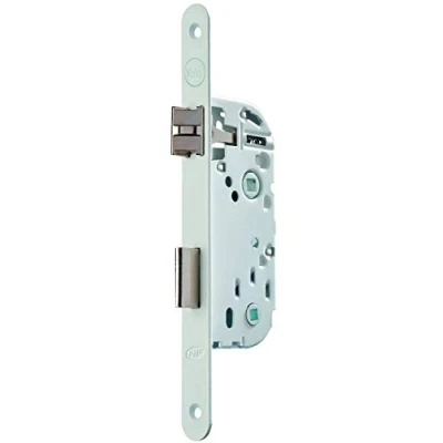 Image of Yale Recessed Lock, 40 mm Axle, 135 Box Certified NF Level 2 Y73R A40/B/SC Reversible Bolt, Round End Headrest Bathroom and Toilet Door White, Strike Included, Axe 40mm