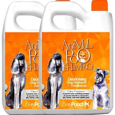 Image of Pretty Pooch® Fox Poo Dog Shampoo &amp; Conditioner for Smelly Dogs 10 Litres (Citrus Fragrance) Sensitive Deodorising Eliminates Other Odours