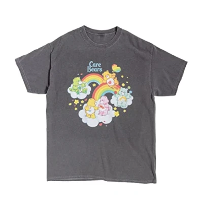Image of TruffleShuffle Care Bears Cloud T Shirt Charcoal Non Fading 100% Cotton Perfect for 80s Cartoon Fans
