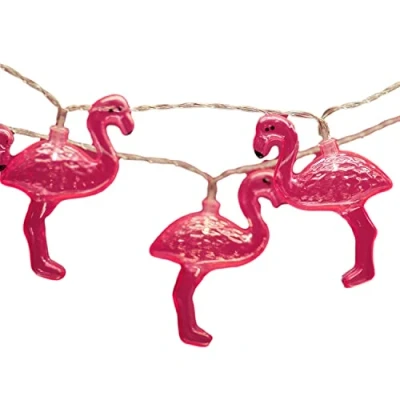 Image of Pink Flamingo String Lights Battery Operated