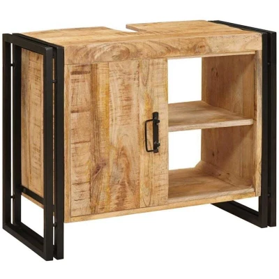 Image of Bathroom Sink Cabinet 71 x 33 58 cm Solid Mango wood, Iron Vidaxl