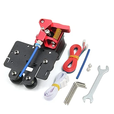 Image of Zeberoxyz Dual Gear Version Direct Drive Extruder with Pulleys Upgrade Aluminum Plate Stepper Motor Kit Easy Print Flexible Filament for Ender5 Series(Dual Plate+Motor Kit)