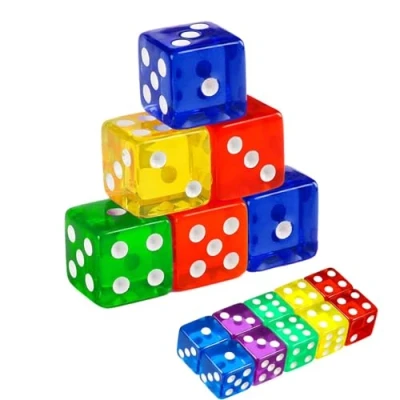 Image of 10 Pieces Dice Set,Dice,Dice For Children,Coloured Dice,Clear Square Corner Dices,Acrylic Dice,Acrylic Set,Game Dice,Suitable Games,Parties And Entertainment(16 MM)