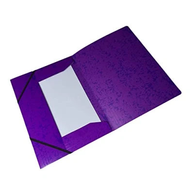 Image of A4 Purple Card 3 Flap Folder with Elastic Closure