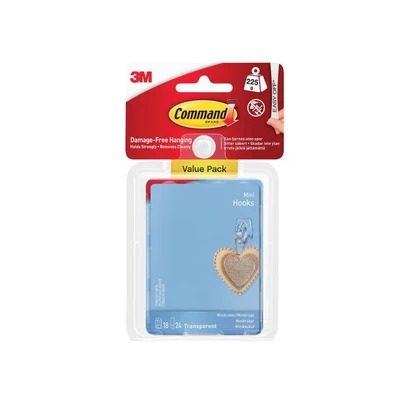 Image of Command Clear Mini Hooks Value Pack (Pack 18) COM17006CLRV
