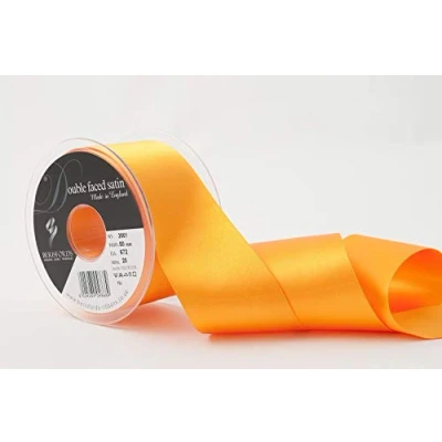Image of Berisfords Double FACE Poly Satin Ribbon, Marigold, 10.5x10.5x5.7 cm