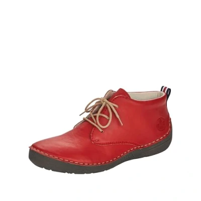 Image of Rieker RiekerTEX Women&#039;s Lace Up Ankle Boots 73225 Water Repellent, Red 35, 6 UK