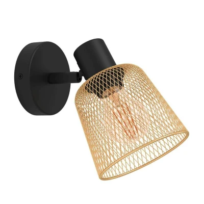 Image of EGLO Coslada wall spotlight, black/brass