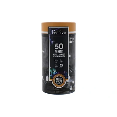 Image of Festive Productions 50 LED Battery String Lights : Timer White