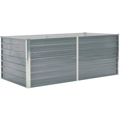 Image of vidaXL Raised Garden Bed 160x80x45 cm Galvanised Steel Grey