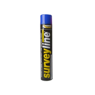 Image of (3 Pack) Everbuild Blue Surveyline Semi Permanent Survey Road Paint, 700 ml