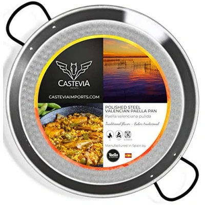 Image of Vaello Campos La Valenciana 26 cm Polished Steel Paella Pan