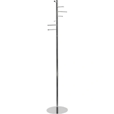 Image of Maul MAULcalima Coat Stand, Height 1770mm, Column 40mm, 7 Hooks, Base 350mm, Light Silver