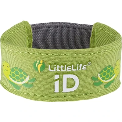 Image of LittleLife Safety Wristband, Kids iD Bracelet With Cards For Emergency Contact Or Medical Information Turtle