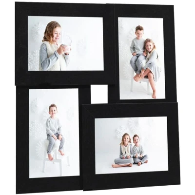 Image of vidaXL Collage Photo Frame for 4x(10x15 cm) Picture Black MDF