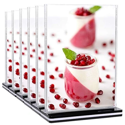 Image of DONGLI 6xA5 Sign Holder Acrylic Poster Menu Display Stand Upright Double Sided for Tables Hotel Conference