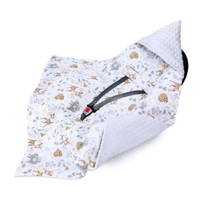 Image of baby cot Rail Protectors 90 x cm Crib Cover Guard for Bed footmuff blanket car year round Deer light grey