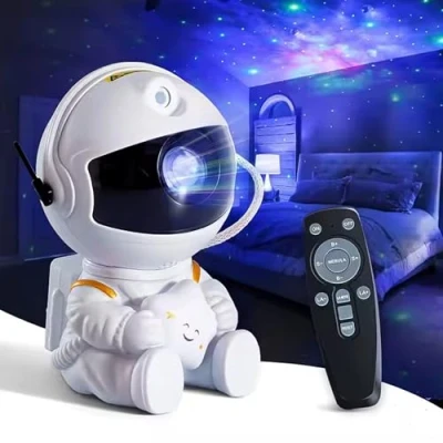 Image of INDOTEAM Astronaut Galaxy Projector Night Light Nebula Star Lights Starlights Spaceman USB Powered 360 Degree Adjustable with Timer and Remote Control
