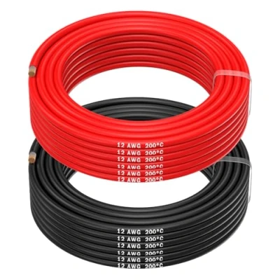 Image of 12 Gauge Wire by MMOBIEL AWG Silicone Cable, 2 x 32.8ft (10m) (1 Red &amp; 1 Black) Tinned Copper Flexible Battery Wire, High Temp Electrical for Automotive, Marine, Solar, RC, 3D Printers