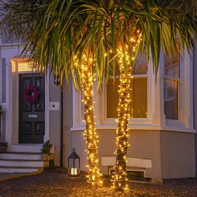 Image of Festive Lights ConnectGO Connectable Indoor &amp; Outdoor Fairy Mains Powered LED String Lighting with Clear PVC Cable Christmas, Garden, Home Party (Warm White, 10m)