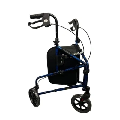 Image of Force Ultra Lightweight 3 Wheel Rollator Aluminium Tri Walker with Bag Flame Blue