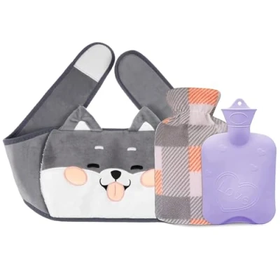 Image of Wearable Hot Water Bottle Belt, with Waist Cover, Wrap Around Warm Bag Pouch for Belly, Neck, Back, Shoulder, Legs and Period Cramps Pain Relief