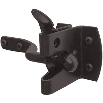 Image of IRONTITE® Auto Gate Latch, Garden Latch for Wooden Gates, Black Coated Weather Protection, External Use As &amp; Door (Black)
