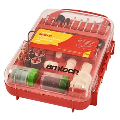 Image of Amtech V2543 Rotary Accessory Set, 71 Piece Tool Kit, Compatible with Drill, Mini Hobby Drill