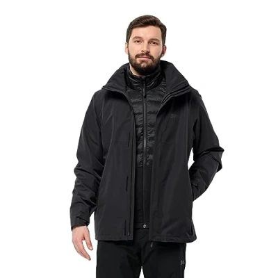 Image of Jack Wolfskin Men&#039;s Luntal 3 in 1 Jacket M, Black, L