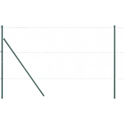 Image of vidaXL Fence Posts 26 pcs Green Ø32 mm 150 cm Galvanised Steel