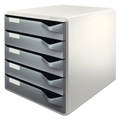 Image of Leitz 5 A4 Drawer Cabinet, Organiser, Post Set, Dark Grey
