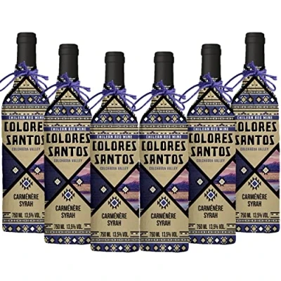 Image of Colores Santos Red Wine from Chile Colchagua Valley Carmenere, Syrah (6 x 0,75 L)