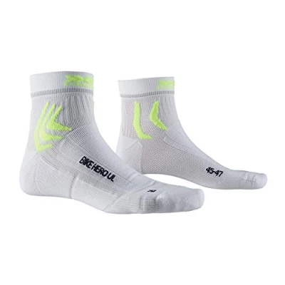 Image of X Socks Men Bike Hero Ultra Light Arctic White/Phyton Yellow, Size: 35 38