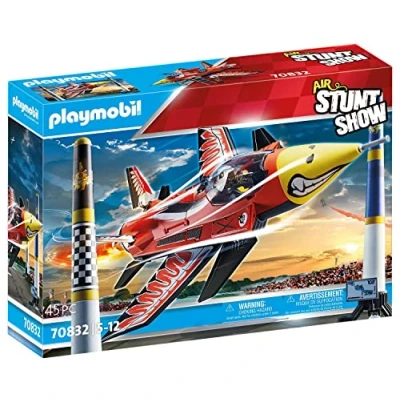 Image of Playmobil Air Stunt Show 70832 Eagle Jet, Toy Plane with Wind Up Motor, Aeroplane for 5+ Year Olds