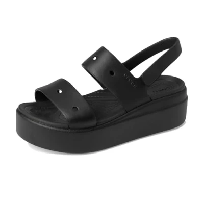 Image of Crocs Women&#039;s Getaway Platform Toe Loop Sandal, Black, 6 UK