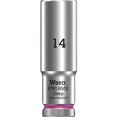 Image of Wera 05004536001 8790 HMB Deep Socket, Pink, 14.0 mm