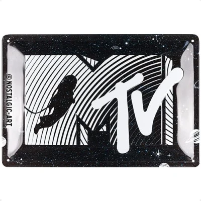 Image of Nostalgic Art MTV Moonman Universe Logo Gift Idea for Music Fans Metal Vintage Design