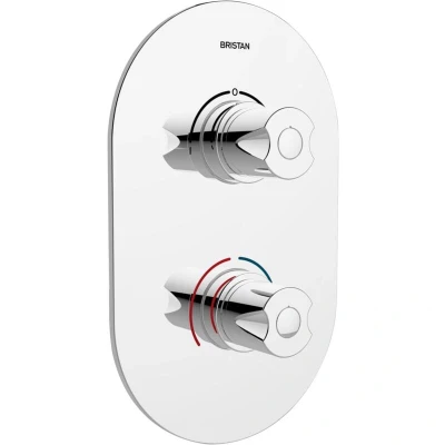 Image of Artisan Recessed Thermostatic Dual Control Shower Valve with Integral Two Outlet Diverter Chrome Bristan