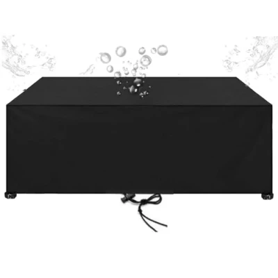 Image of Covers for Outdoor Furniture Waterproof Garden 150x80x70cm Heavy Duty Oxford Fabric Table Rectangular Storage Cover and Chairs