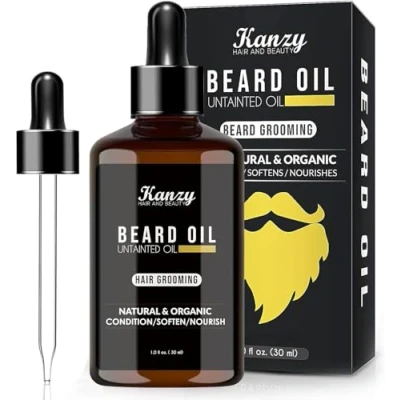 Image of Kanzy Beard Oil Grooming Kit for Men 30ml Mustache Hair Growth Oil, All Natural Beard, Organic Scented to Strengthen and Soften Facial