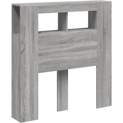 Image of vidaXL LED Headboard Grey Sonoma 100x18.5x103.5 cm Engineered Wood