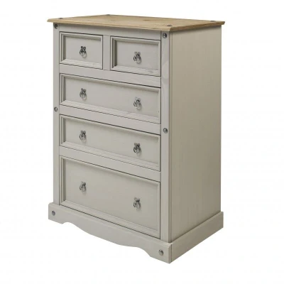 Image of Mercers Furniture Corona Grey Wax Compact 2+3 Chest