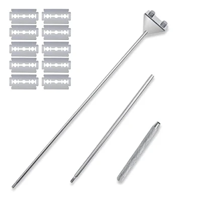 Image of FRAKS 65 cm Extendable Stainless Steel Algae Cleaner Tank Fish Aquarium Scraper with 10 Blades