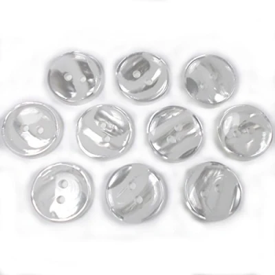 Image of Marble Stripe Humbug Candy Look Round Buttons Pack of 10 (18mm, White)