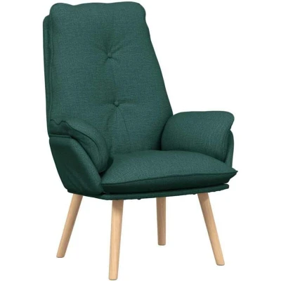 Image of Relaxing Chair Dark Green Fabric Vidaxl